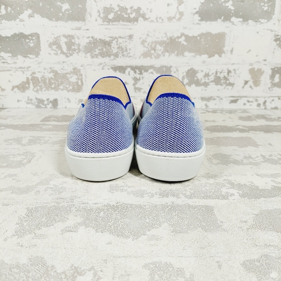 New Rothy’s Original Blue Knit Round Toe Slip On Reflector Sneaker E705 - Picture 2 of 9